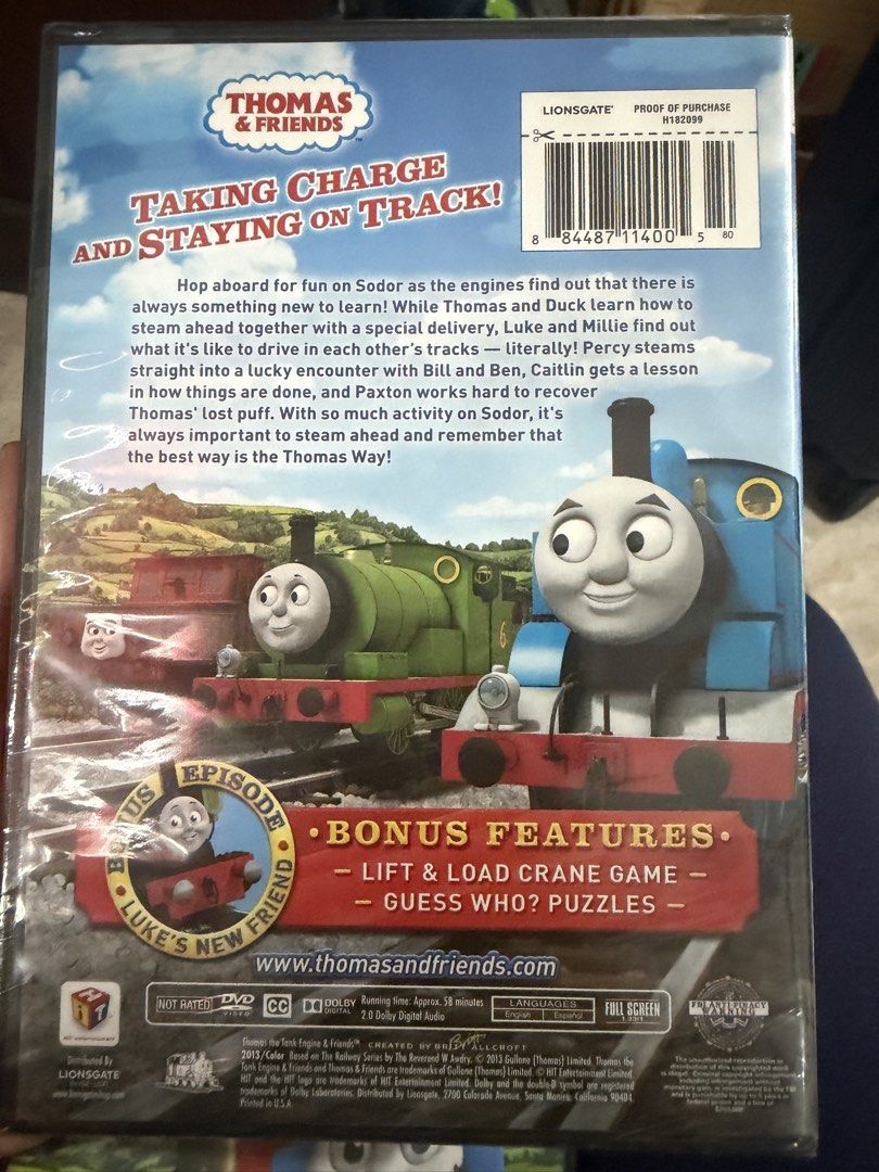 Thomas & Friends The Thomas Way DVD (Category: CDs & DVDs) located in Quezon City. Submitted by princesspatsy100 (Listing ID 1465242827, Image 2). Description: - Title: Thomas & Friends: The Thomas Way DVD - Condition: Brand new, factory-sealed in plastic wrap - Running Time: Approx. 58 minutes - Bonus Features: Lift & Load Crane Game and Guess Who Puzzles - Distributor: Lionsgate - Ideal gift for kids and young Thomas fans.