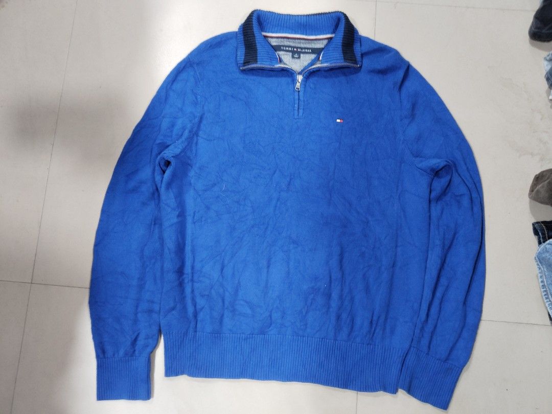 Tommy Hilfiger quarter zip sweater (Category: Formal Shirts) located in Batangas. Submitted by eiwoh5586 (Listing ID 1465359555, Image 2). Description: tommy Hilfiger quarter zip sweater blue medium on tag excellent need wash only unlivouch san Juan batangas location 850+sf.