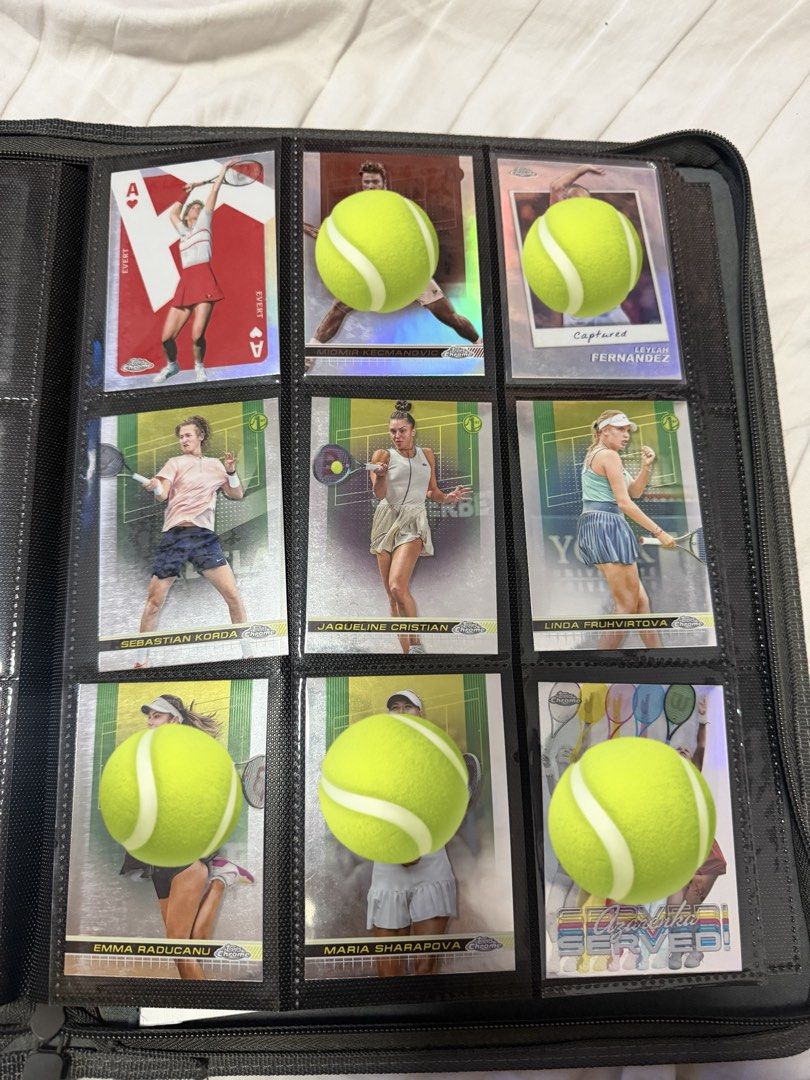 Topps Chrome 2024 tennis assorted cards (Category: Card Packs) located in Manila. Submitted by oggoodsph (Listing ID 1465240882, Image 3). Description: Selling Topps Chrome 2024 Tennis assorted cards Selling as lot all unmarked cards! Total of 26cards! 1,700 firm! I got all my desired cards, these are extras! Baka lang may gusto pang dagdag collection niyo. QC metro.