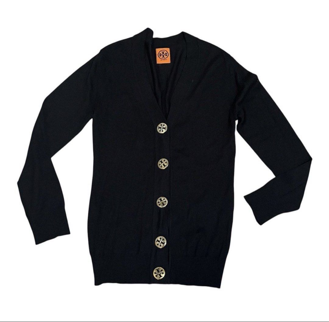 Tory Burch cardigan (Category: Looking For) located in Davao. Submitted by mj_designervintagecurator (Listing ID 1465310034, Image 1). Description: 📌In good condition 📌removed wash tag 📌best fit small to med 📌shoulder 16- bust 35- armpit 15- length 27 inches.