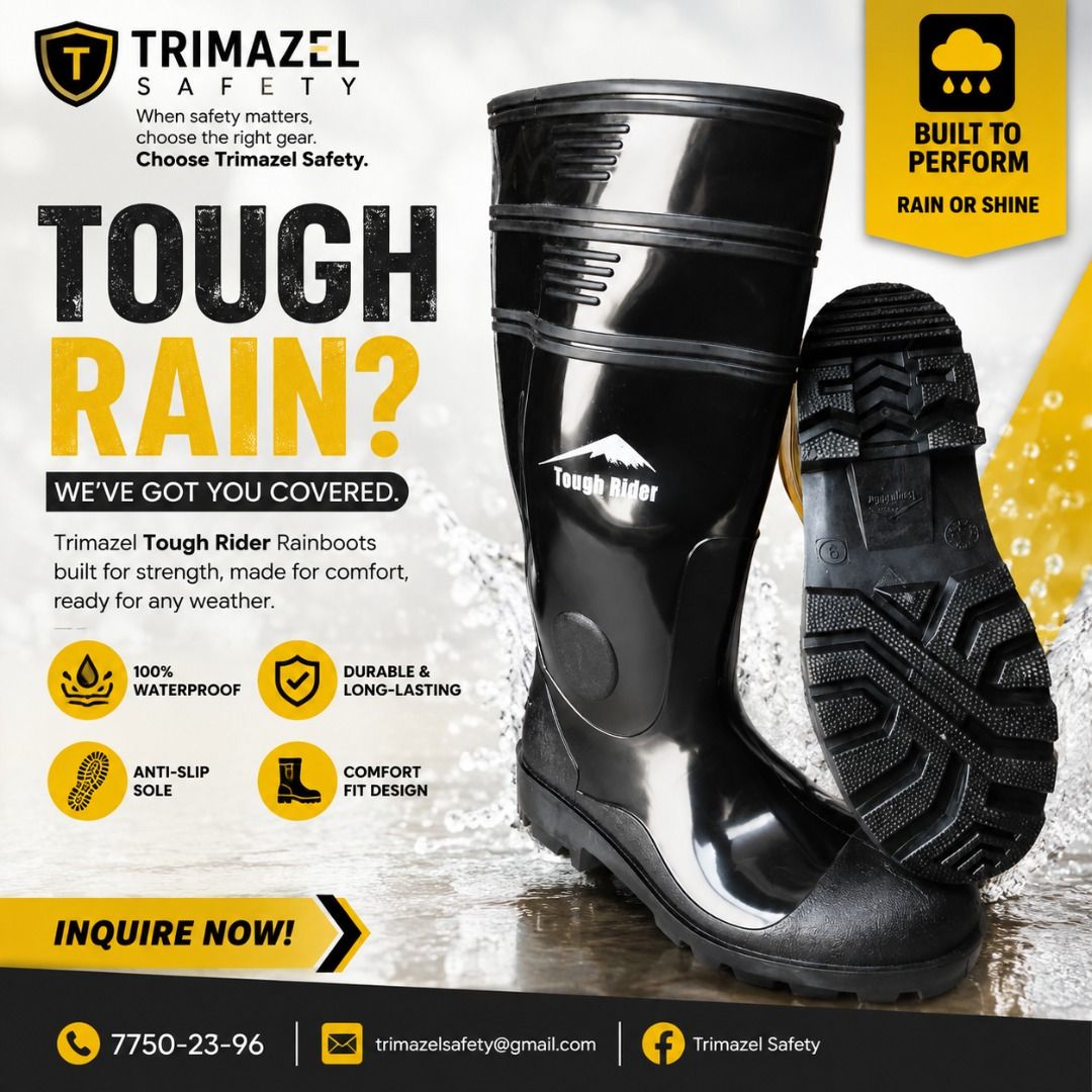 TOUGH RAIN BOOTS (Category: Looking For) located in Pasay City. Submitted by logan20lee (Listing ID 1465175925, Image 1). Description: 🥾 TOUGH RAIN BOOTS — READY FOR WET & RAINY DAYS! 🌧️ Stay dry, protected, and comfortable even in wet conditions with our Tough Rain Boots. Ideal for construction sites, farms, warehouses, outdoor work, delivery, gardening, and everyday rainy-day use. ✅ Durable & practical design ✅ Helps keep feet protected from 