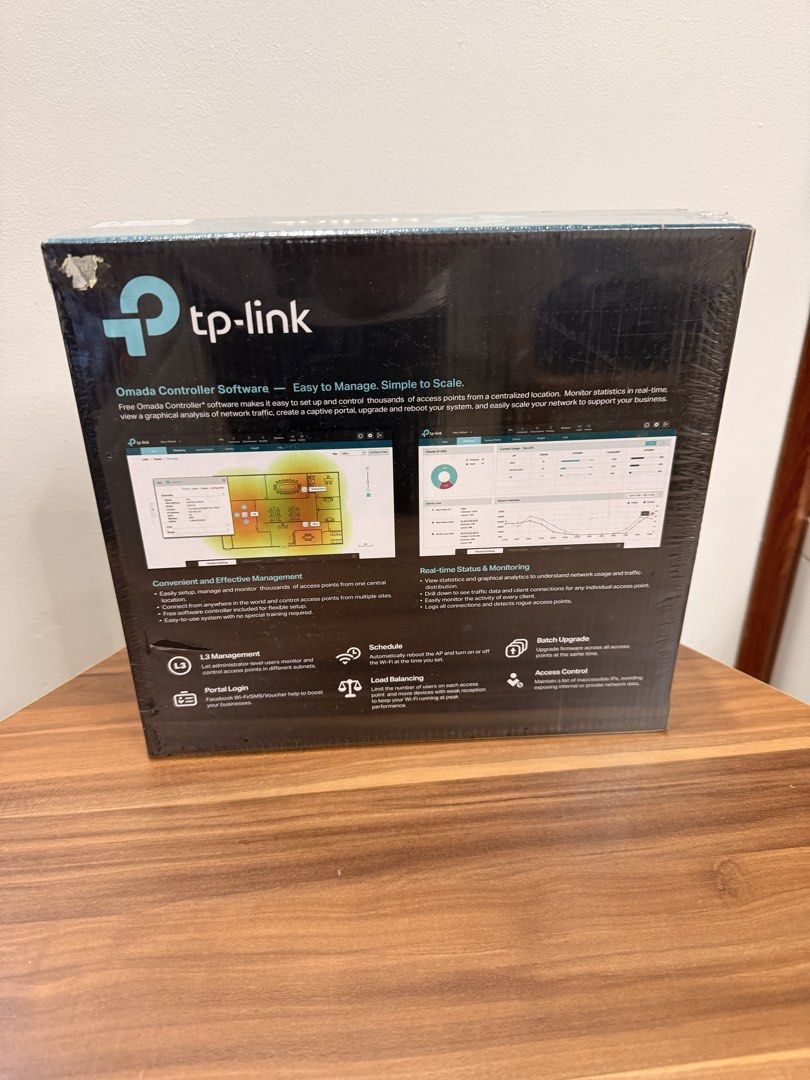 TP-Link Omada EAP115 300Mbps Wireless N Ceiling Mount Access Point (Category: Networking) located in Caloocan City. Submitted by risnozaral65174 (Listing ID 1465221486, Image 2). Description: - Brand new & sealed: Still wrapped in original plastic packaging - Speed: 300Mbps Wireless-N performance - Power: Supports 802.3af PoE for easy installation - Management: Centralized cloud management via Omada - Features: Includes captive portal for secure 