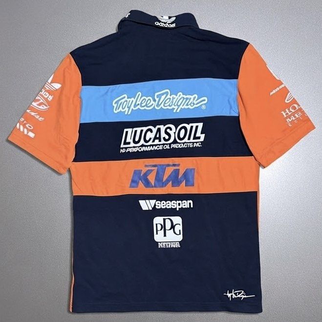 Troy Lee Designs x KTM x Adidas (Category: Tshirts & Polo Shirts ) located in Davao. Submitted by ckkb1821 (Listing ID 1465336587, Image 2). Description: Troy Lee Designs x KTM x Adidas Size Slim Large (19 x 26.5"L) best fit Medium Excellent condition, washed & cleaned ₱1,999 only + SF.