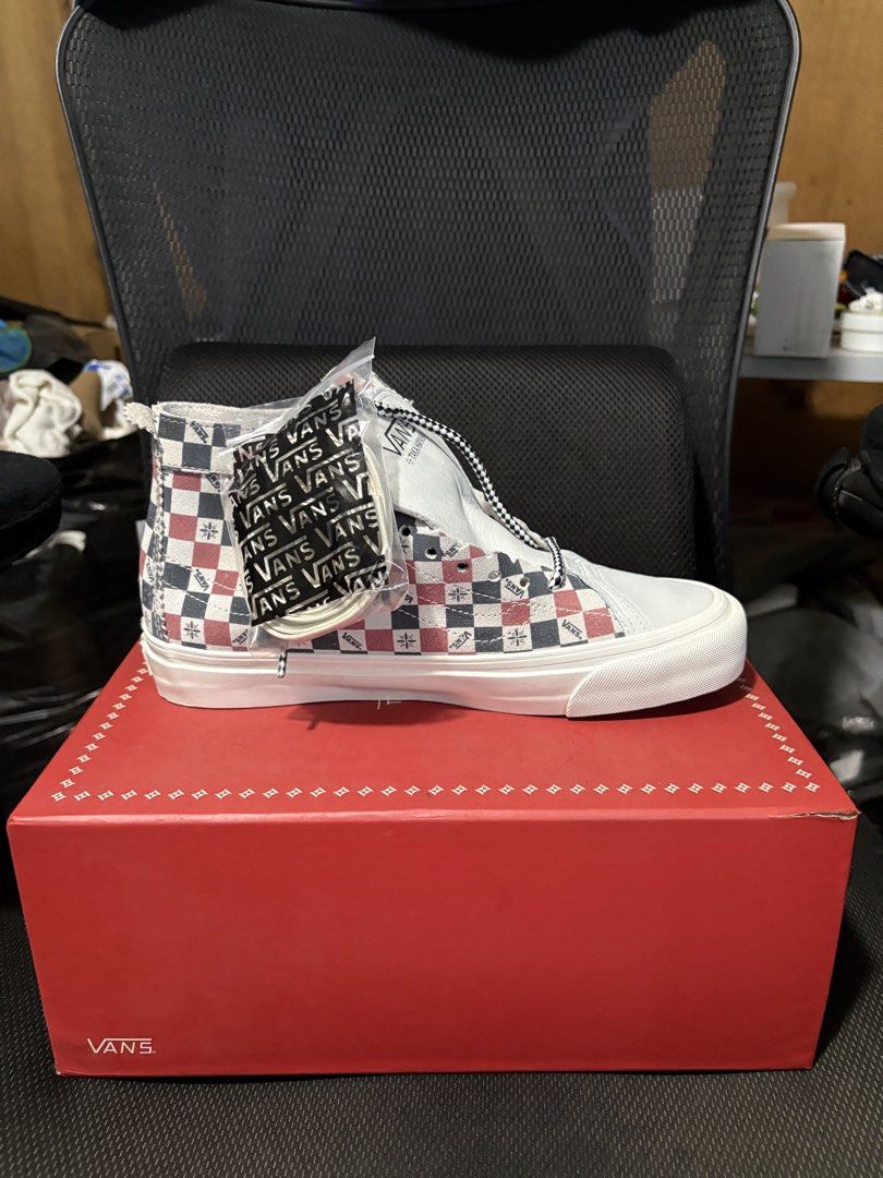 Vans Taka Hayashi (Red checkered) (Category: Sneakers) located in Manila. Submitted by waxxizz (Listing ID 1465382644, Image 1). Description: For sale only: Vans Taka Hayashi SK8 High Bnew, a bit of dirt because was stored Size 8.5 Prcie: PHP 2,500 Pm for inquires .