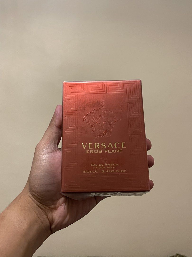 Versace Eros Flame Eau De Parfum 100ml (Category: Fragrance & Deodorants) located in Pasig City. Submitted by jeggalvez (Listing ID 1465299473, Image 1). Description: - Authentic Versace Eros Flame Eau de Parfum - Generous 100ml bottle size in natural spray format - Brand new and still wrapped in original plastic film - Comes in the iconic red box featuring the embossed Medusa logo - Perfect for gifting or personal use.