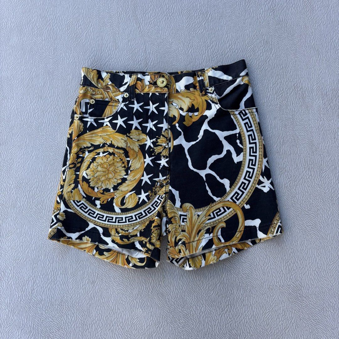 Versace Shorts (Category: Shorts) located in Baybay. Submitted by thrift.ed2023 (Listing ID 1465207872, Image 1). Description: Versace Shorts 24” to 26” Waistline 14” Length Issue -Missing Maintag Good as New .