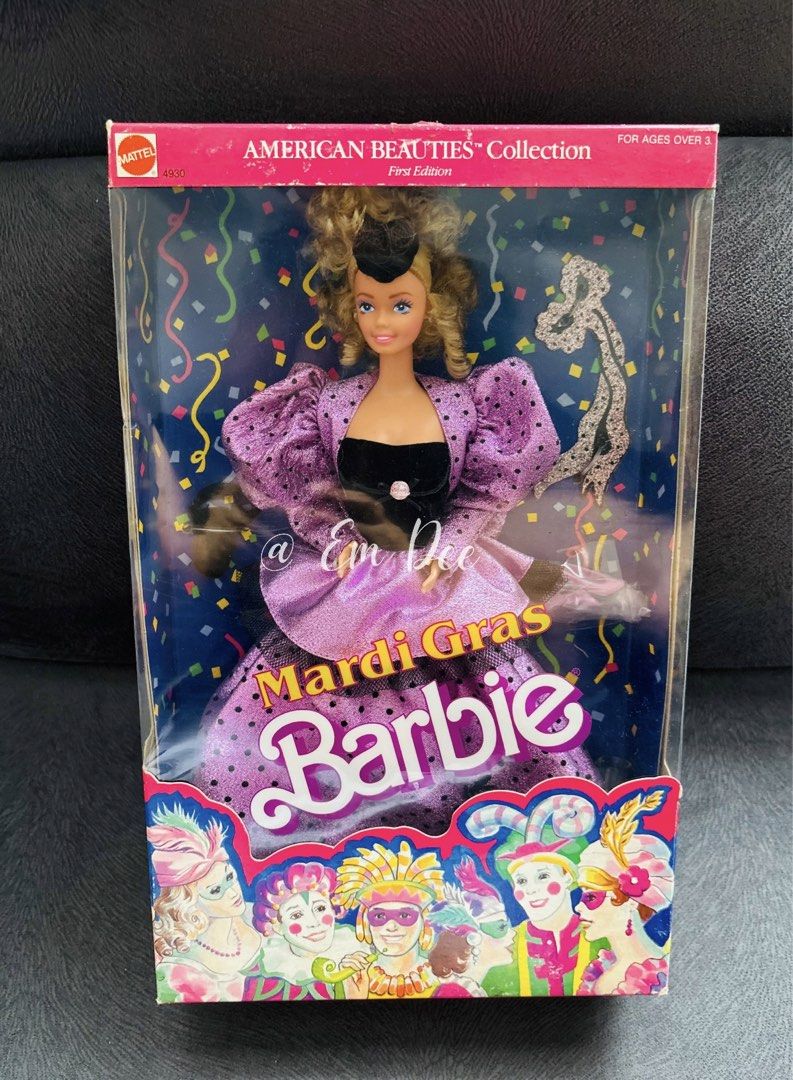 Vintage 1987 Mardi Gras Barbie (Category: Vintage Collectibles) located in Quezon City. Submitted by emdee_barbiecollector (Listing ID 1465247898, Image 1). Description: - NRFB since 1987 - Doll is in mint condition - Complete Accessories - Packaging/box is in good condition but with signs of old age (minor dents, scratches etc) WHAT YOU SEE IS WHAT YOU GET. - PM for more photos. Payment terms : via Gcash or online bank transfer Terms: First to p