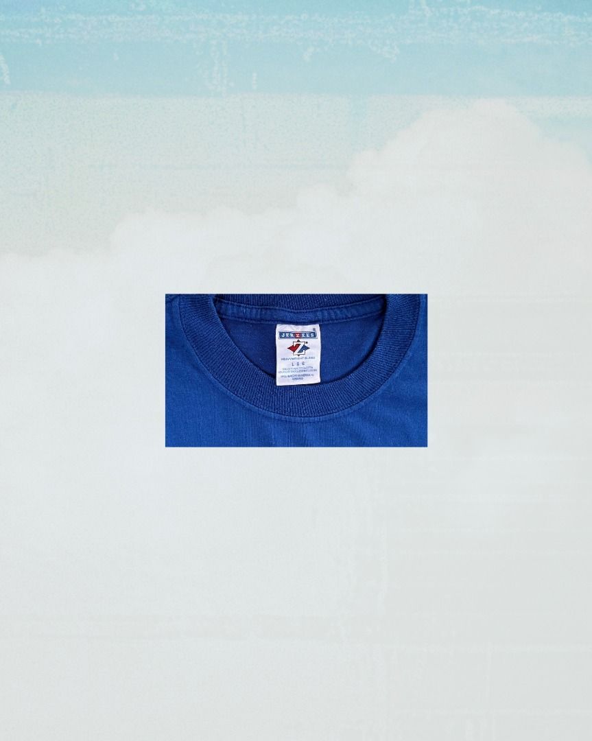 Vintage 1990s JERZEES Blank T-shirt (Category: Tshirts & Polo Shirts ) located in Cebu City. Submitted by threadless.vtg (Listing ID 1465335957, Image 2). Description: Vintage 1990s JERZEES Blank Tee Tag: Jerzees Size: L Color: Royal Blue (color may vary due to lighting) Condition: Good Measurements: 21" W × 27" L Issue: None PHP 400 🚚 Free nationwide shipping Bulk orders may require additional shipping fee..