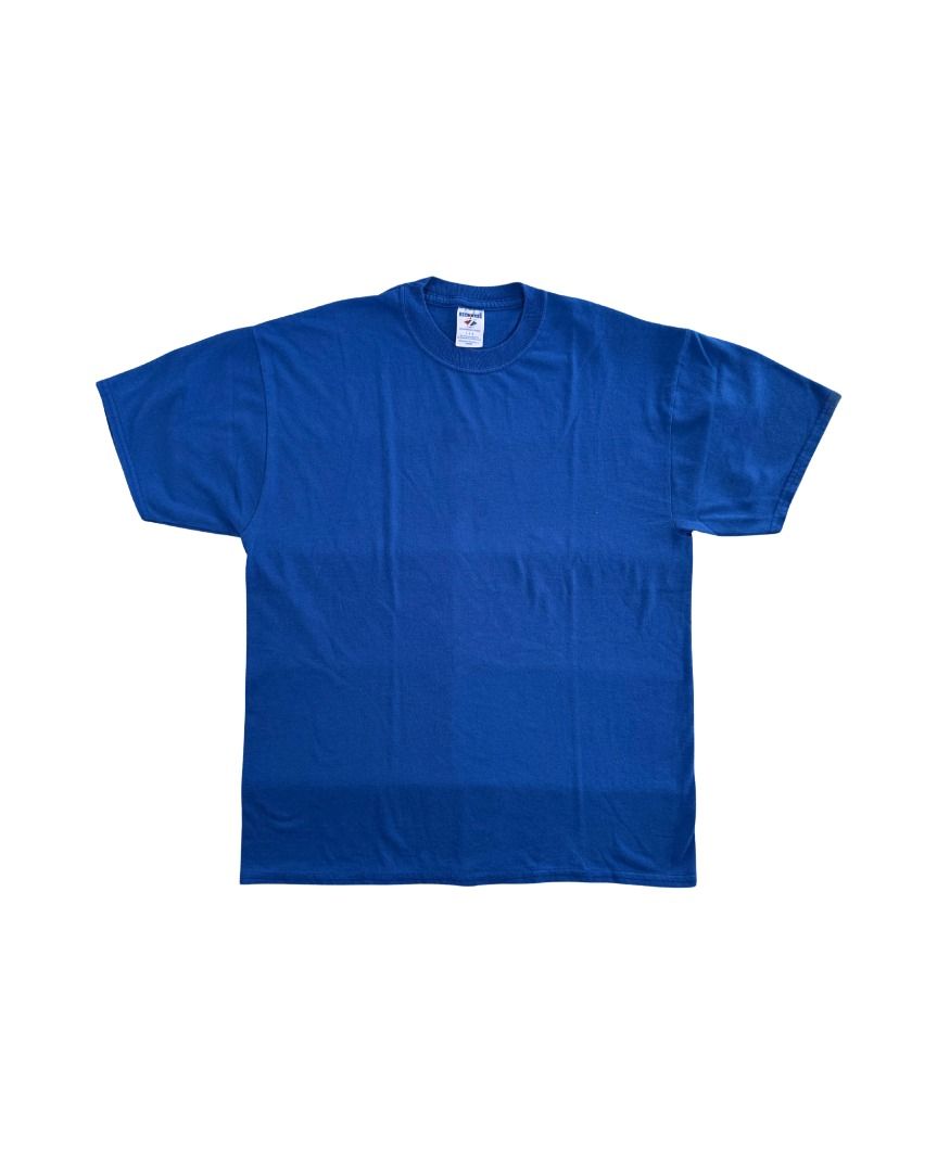 Vintage 1990s JERZEES Blank T-shirt (Category: Tshirts & Polo Shirts ) located in Cebu City. Submitted by threadless.vtg (Listing ID 1465335957, Image 3). Description: Vintage 1990s JERZEES Blank Tee Tag: Jerzees Size: L Color: Royal Blue (color may vary due to lighting) Condition: Good Measurements: 21" W × 27" L Issue: None PHP 400 🚚 Free nationwide shipping Bulk orders may require additional shipping fee..