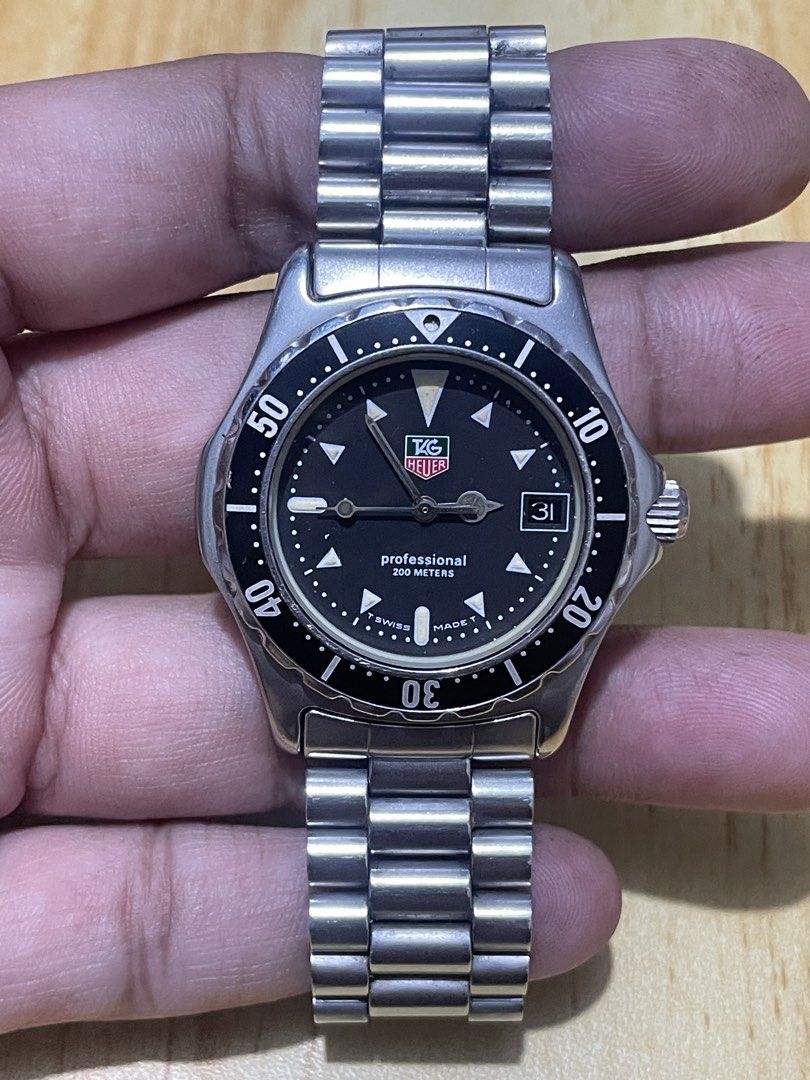Vintage Tag Heuer Quartz (Category: Men's Watches) located in Taguig. Submitted by tester1x (Listing ID 1465230108, Image 2). Description: Secondhand Used Watch Vintage Tag Heuer Swiss Made 973.013 R B39846 Quartz Black Dial 32mm Bezel 35mm Case Sapphire Crystal Stainless Steel Case Tag Stainless Steel Bracelet “Watch Only” .