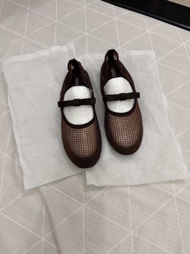 VShoes Mary Jane Flat (Choco Brown) (Category: Flats & Sandals) located in Pateros City. Submitted by chlsr. (Listing ID 1465362548, Image 1). Description: - Brand: VSHOES - Size: 36 (can fit up to 23.5cm) - Color/Design: Brown Mary Jane flats covered in tiny rhinestones - pasabuy this from BKK. Never worn, i have other flats. Super comfy! - pasabuy this for Php 1,800.00 + aircargo fee..