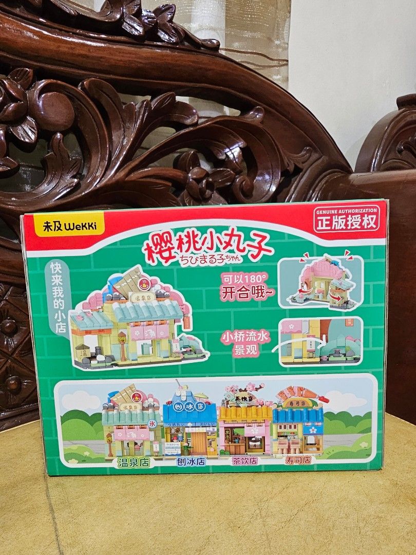 WeKki Chibi Maruko-Chan Building Block Sets (Category: Lego & Building Sets) located in Quezon City. Submitted by kcphilippines (Listing ID 1465365008, Image 2). Description: - Full set of 4 WeKki Chibi Maruko-chan building block scenes - Includes: Hot spring, sushi shop, classroom, and living room - 100% genuine licensed merchandise - Brand new, unopened bags with instruction manuals inside original boxes - Ideal for fans and toy collectors - Se
