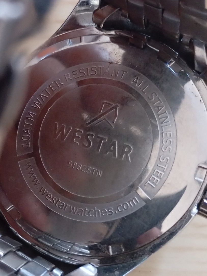 Westar (Category: Men's Watches) located in Las Pinas. Submitted by quick_deals_great_finds2 (Listing ID 1465188511, Image 3). Description: Original good working condition Fully functional dials 42mm fits wrist 7 inches.