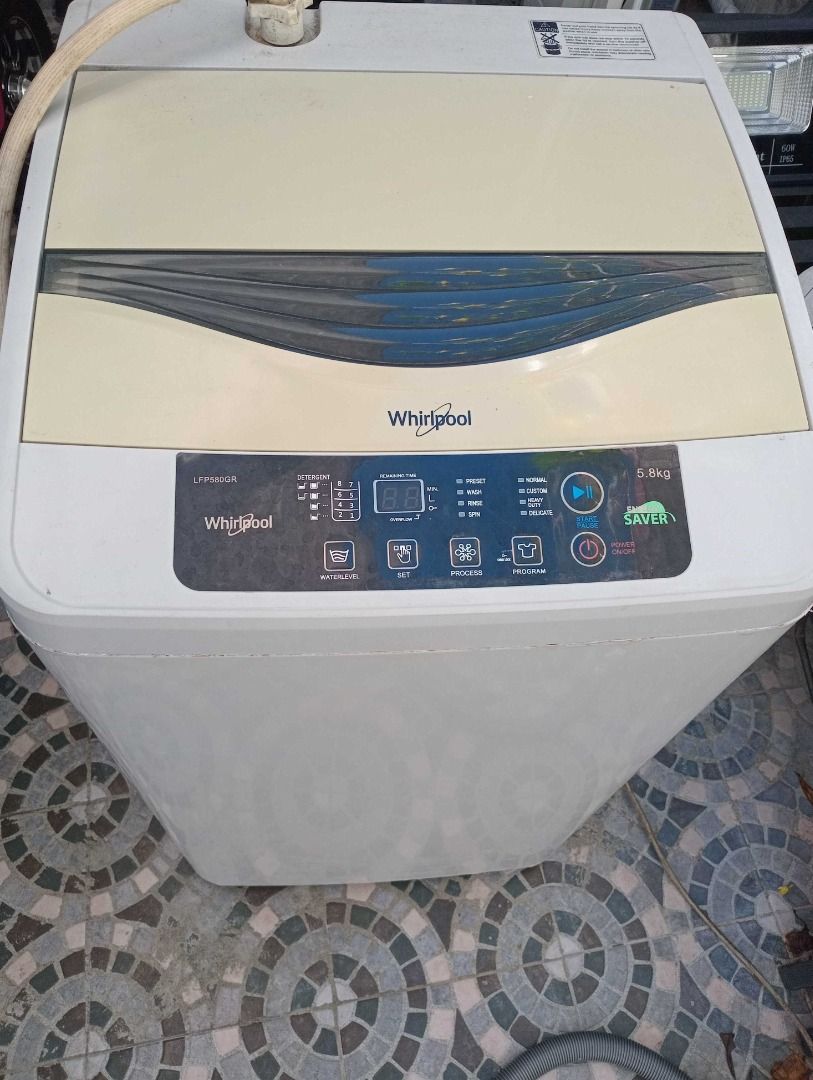 Whirlpool LFP580GR with issue (Category: Washing Machines and Dryers) located in Bacoor. Submitted by adri_sale (Listing ID 1465180891, Image 1). Description: Whirlpool LFP580GR Selling with issue As is Issue: Spin Dry not working Working Wash and Drain 5yrs used 1500 fixed Pick up only (Camella Springville Molino 3) .