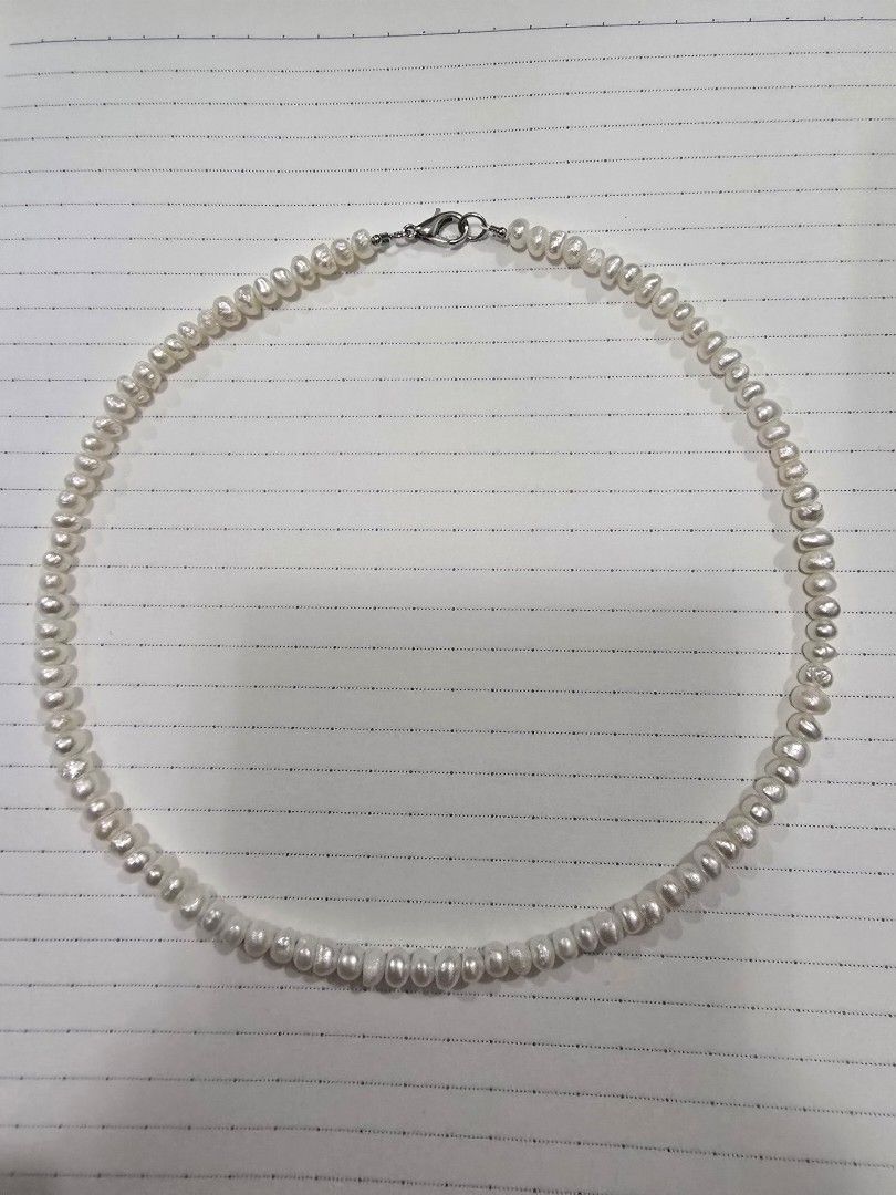 White Baroque Pearl Necklace with Silver Clasp (Category: Necklaces) located in Santa Rosa. Submitted by crystal1.0 (Listing ID 1465325807, Image 1). Description: 16 inches no extension.