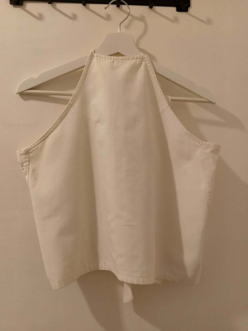 White halter-neck self-tie backless top (Category: Dresses) located in Imus. Submitted by sheatwestview (Listing ID 1465322051, Image 2). Description: Size: Small - Medium Used it once No tag! Bought it at Vietnam Price is nego! .