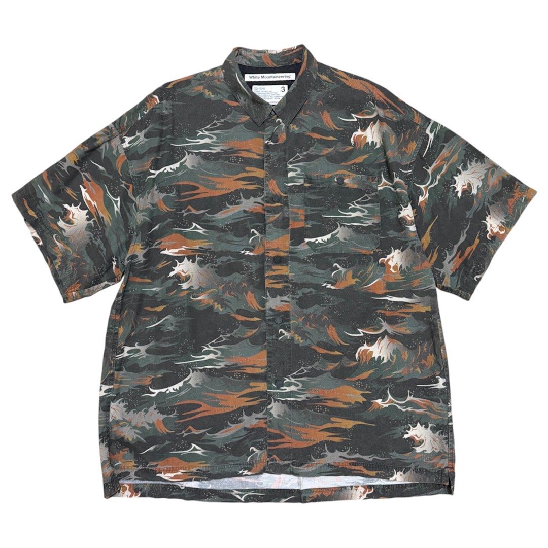 White Mountaineering S/S22 Multi Wave Print Shirt (Category: Tshirts & Polo Shirts ) located in Dinalupihan. Submitted by brokencasket (Listing ID 1465271508, Image 1). Description: White Mountaineering S/S22 Multi Wave Print Shirt Size 3 on Tag. Measurements on photo. .