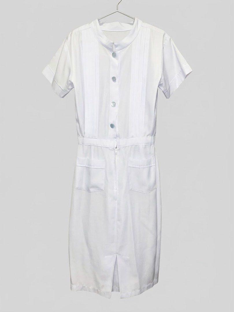 White Nurse Uniform Dress (Category: Dresses) located in Angeles City. Submitted by kcrm0730 (Listing ID 1465204000, Image 1). Description: Preloved uniform 2 sets available Height: 5’3 Size xs to small Fabric: Klopman Location: Angeles City, Pampanga.