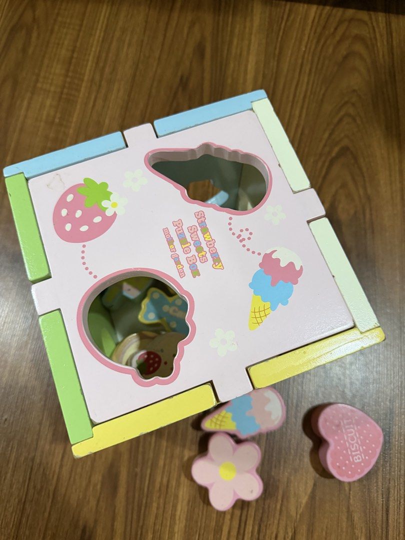 Wooden Shape Sorter (Category: Infant Playtime) located in Quezon City. Submitted by steph_hgo (Listing ID 1465253606, Image 3). Description: Excellent condition Wooden shape sorter Complete No more box Imported from Japan.