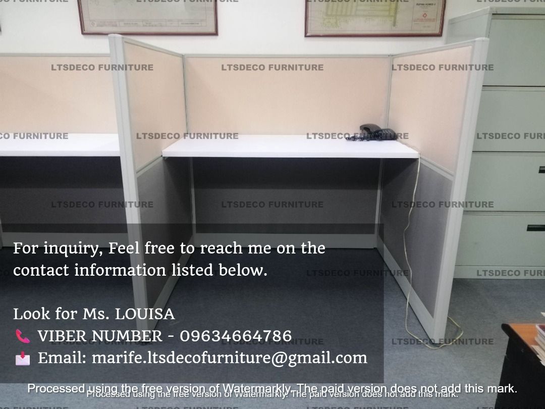 workstation modular tables office partition furnitures customized (Category: Office Furniture & Fixtures) located in Caloocan City. Submitted by cheska.ltsdeco (Listing ID 1465184784, Image 3). Description: 👉Are you looking for WORKSTATION, MODULAR CUBICLES OFFICE PARTITION, and OFFICE FURNITURE SUPPLIER? LTSDECO Furniture, is direct supplier, manufacturer, and trusted provider of high quality, affordable and durable modular office divider parti
