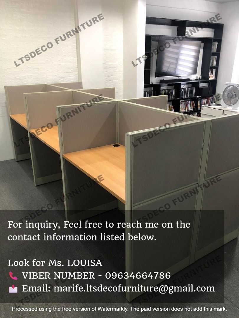 workstation tables office partition furnitures (Category: Office Furniture & Fixtures) located in Caloocan City. Submitted by cheska.ltsdeco (Listing ID 1465189797, Image 2). Description: 👉Are you looking for WORKSTATION, MODULAR CUBICLES OFFICE PARTITION, and OFFICE FURNITURE SUPPLIER? LTSDECO Furniture, is direct supplier, manufacturer, and trusted provider of high quality, affordable and durable modular office divider partition, home and offi