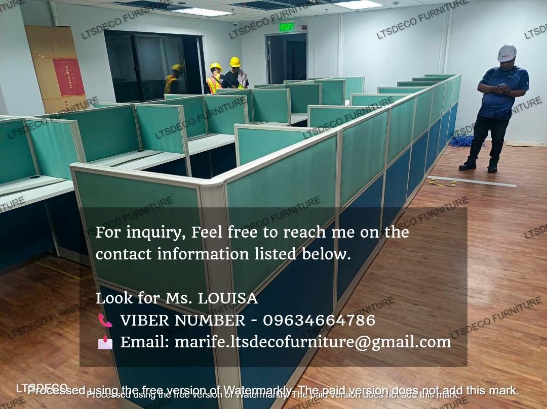 workstation tables office partition furnitures (Category: Office Furniture & Fixtures) located in Caloocan City. Submitted by cheska.ltsdeco (Listing ID 1465196530, Image 2). Description: 👉Are you looking for WORKSTATION, MODULAR CUBICLES OFFICE PARTITION, and OFFICE FURNITURE SUPPLIER? LTSDECO Furniture, is direct supplier, manufacturer, and trusted provider of high quality, affordable and durable modular office divider partition, home and offi