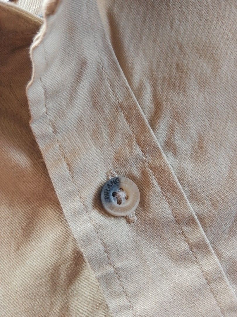 Wrangler •polo (Category: Tshirts & Polo Shirts ) located in Batangas. Submitted by 68.thrifts (Listing ID 1465233153, Image 3). Description: size: 23 x 30 / Medium on tag color: khaki or beige -like new -no issue -no pinhole -10/10 color rate.