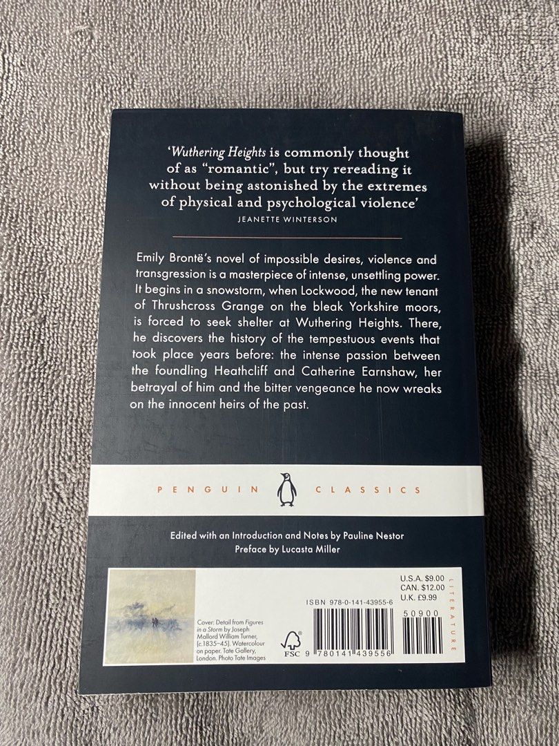 Wuthering Heights by Emily Brontë Penguin Classics (Category: Storybooks) located in Manila. Submitted by prince_seere (Listing ID 1465243870, Image 2). Description: - Title: Wuthering Heights by Emily Brontë - Edition: Penguin Classics Softcover - Cover: Atmospheric painted artwork - Condition: Clean pages and solid spine - Perfect for: Classic literature fans and book collectors.