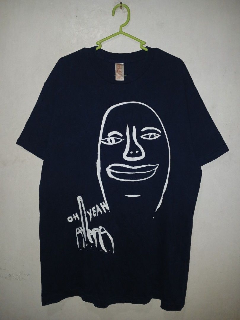 X-Dream Graphic Tee Navy Blue Large (Category: Shirts) located in Manila. Submitted by ninshok (Listing ID 1465291157, Image 1). Description: - Brand/Style: X-Dream navy blue short sleeve tee - Size: Large - Design: Large abstract face graphic on front with "OH YEAH" text - Material: 100% cotton - Details: Standard crew neck, USA fabric assembled in Mexico.
