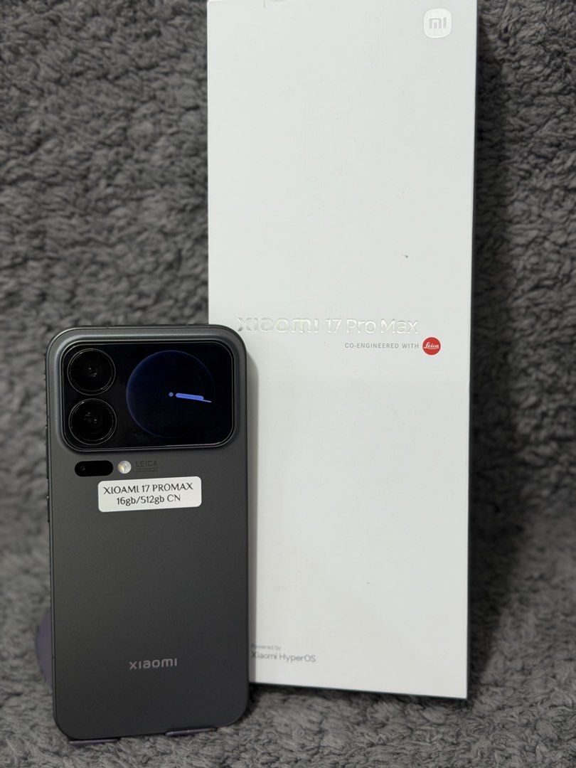 Xiaomi 17 Pro Max 512gb (Category: Xiaomi) located in San Juan City. Submitted by kadi_ls (Listing ID 1465352405, Image 1). Description: Sale or Trade-in Pre-Loved Price 52,999 Xiaomi 17 Pro Max 16gb/512gb Black SNAPDRAGON 8 Elite Gen 5 China Version (Google Playstore easy to install) Box same serial/imei Charger 100 watts included Clear case included No hidden issue No dents or scratches No repair history 100% Legit 100% working in good conditio