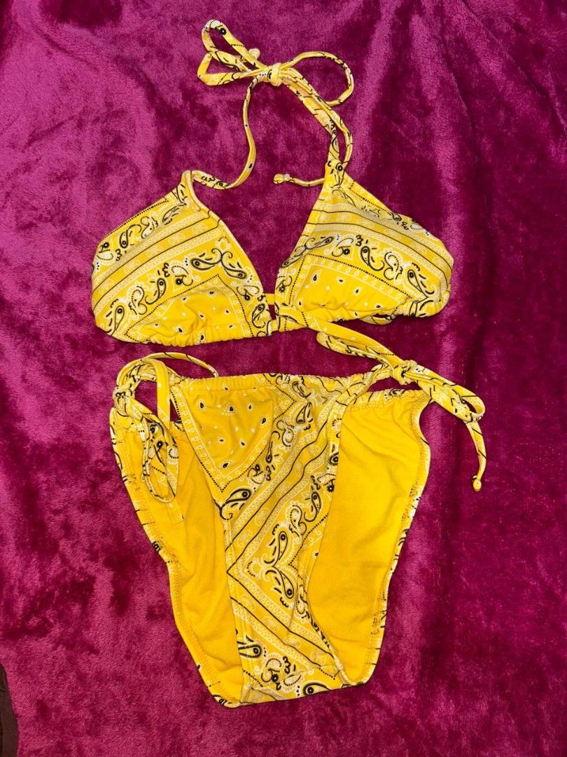 Yellow bandana bikini swimsuit (Category: Bikinis & Swimsuits) located in Manila. Submitted by coolstuffs__ (Listing ID 1465373492, Image 1). Description: .