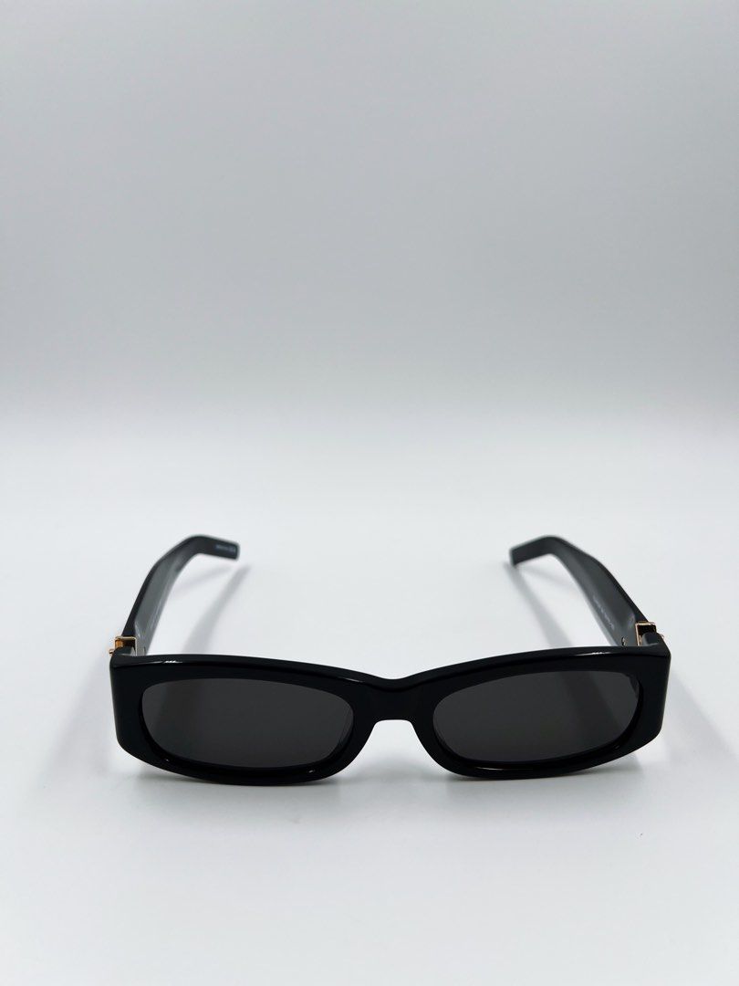 ⚜️YSL black - rectangle sunglass (Category: Luxury Accessories) located in Makati City. Submitted by 90sangel (Listing ID 1465208261, Image 2). Description: •Item: YSL rectangular acetate sunglass with nylon lenses & wide temples 🤎 *cassandre detail at temples 100% uva/uvb protection not compatible with prescription lenses no box included • auth card + universal case only sale & hard to find ✨.