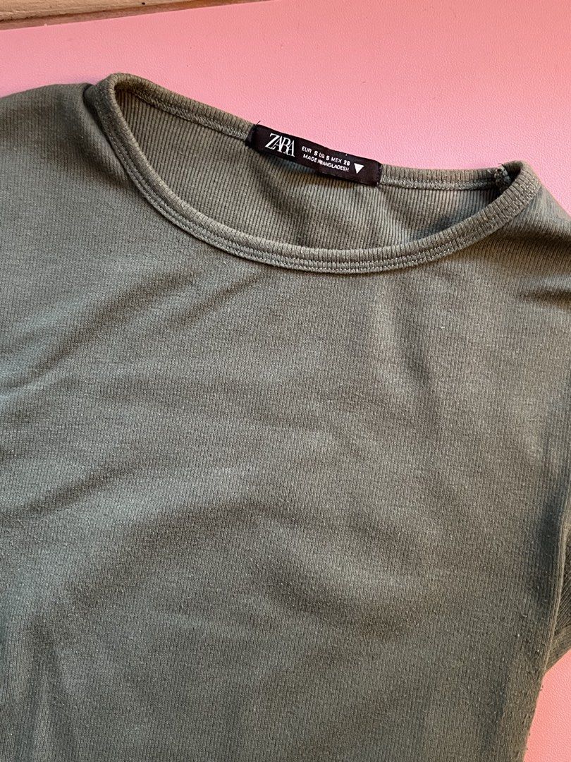 zara dark green fitted croptop (Category: Others Tops) located in Davao. Submitted by hojichafromsips (Listing ID 1465198376, Image 2). Description: -dvo based -size S -MOP: gcash -MOD: maxim meetup: jollibee circumferential rd. (near dmsf).