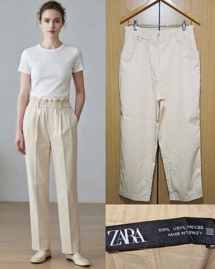 Zara Elastin Relax Pants (Category: Other Bottoms) located in Cebu City. Submitted by cebuanamomshies (Listing ID 1465195715, Image 1). Description: W30-34 Elastic waistband Relaxed Fit Straight Wide Pants With pockets.