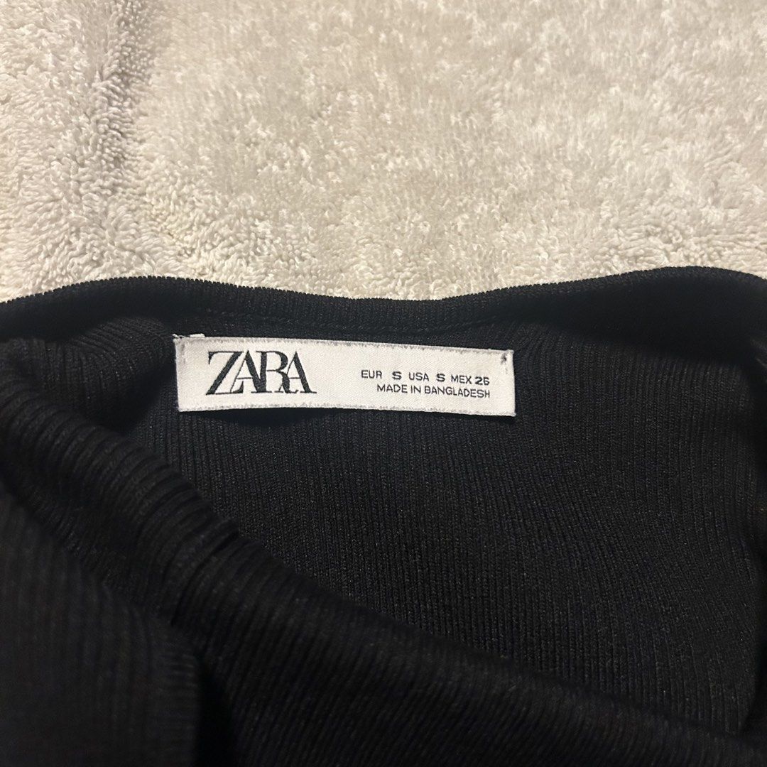 Zara low-back boat neck top (Category: Sleeveless) located in San Juan City. Submitted by e_declutters2019 (Listing ID 1465340749, Image 3). Description: •10/10 condition • ribbbed stretchy material • size small.