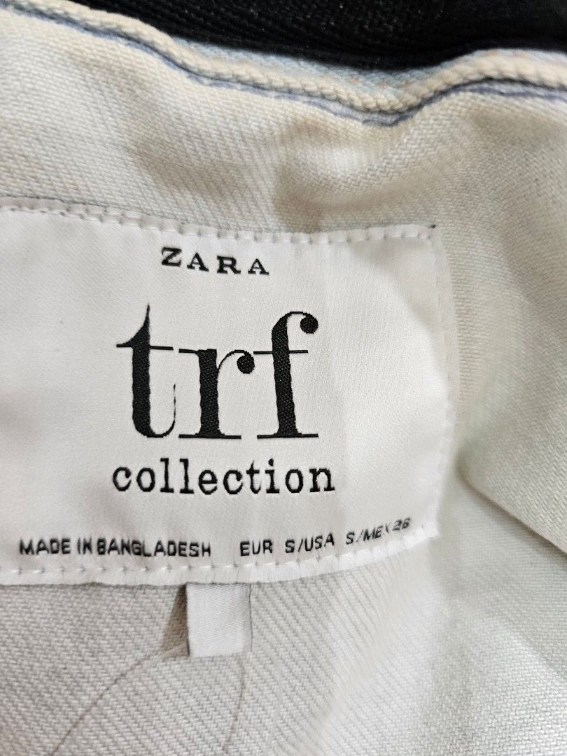 Zara TRF Denim Jacket (Category: Coats, Jackets and Outerwear) located in Baguio. Submitted by kayeonlineshop (Listing ID 1465212082, Image 3). Description: -Zara TRF Light Blue Denim Jacket with Contrast Knit Hood -light-wash, classic trucker-style denim jacket crafted with traditional yellow contrast stitching, dual chest flap pockets, and metallic button fasteners. It is uniquely styled with an integrated, contrasting black knit drawstring hoo