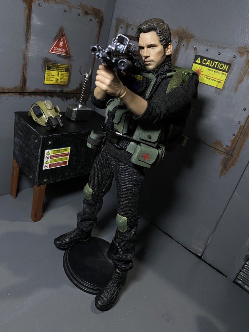 1/6 scale custom Chris Pratt (Category: Action & Battle Toys) located in Quezon City. Submitted by dormammucinder (Listing ID 1467019599, Image 3). Description: NOT HOT TOYS(brand) Full gear - 2850 - Mx0 body - Chris Pratt head - handmade gear/body armor/ belt - Rifle - handgun - tiny hatchet - bag gcash QC area no stand.