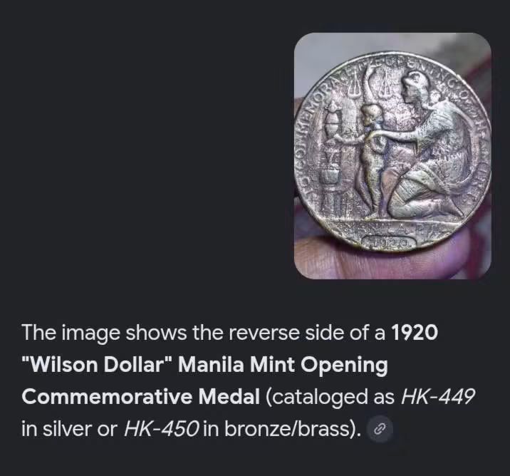 1920 Wilson Dollar (Category: Currency) located in Manila. Submitted by bjie2700446238 (Listing ID 1467116522, Image 3). Description: Hard to find.