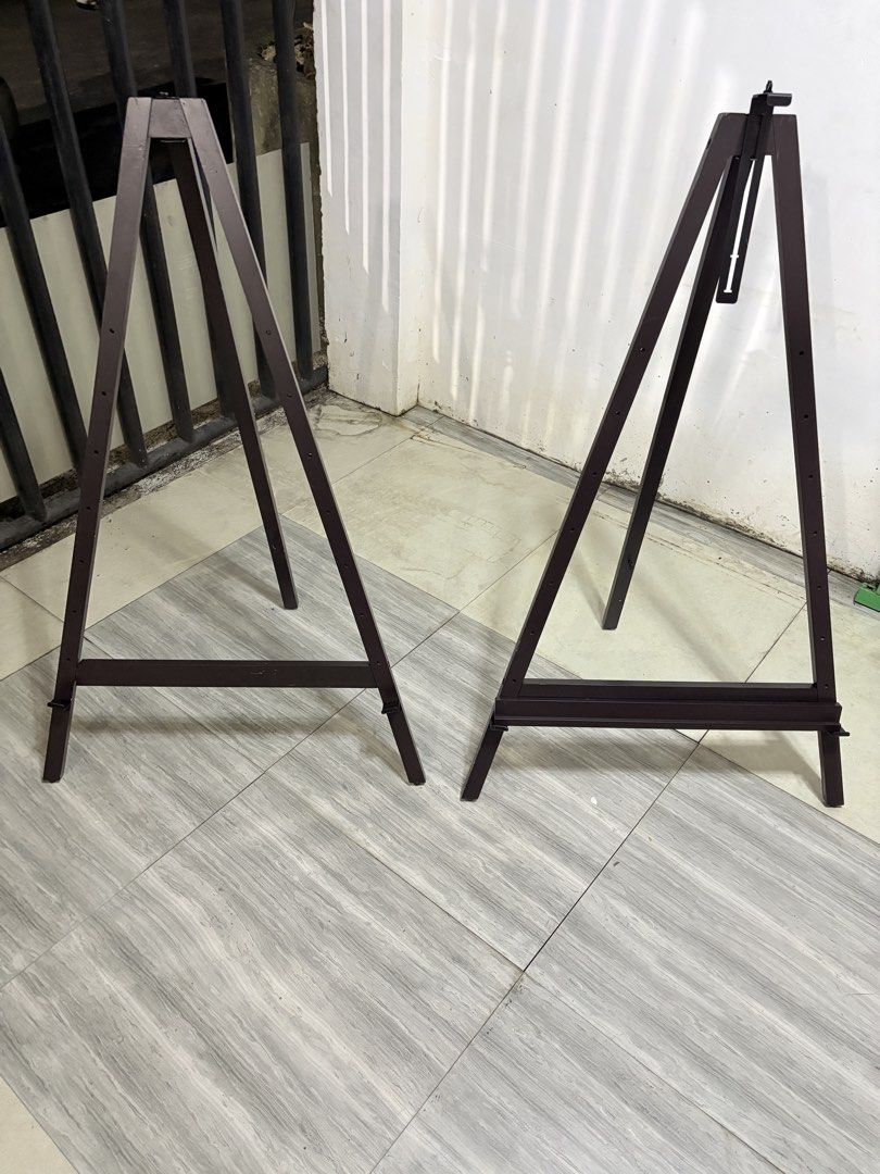 2pc Bundle Office Presentation Triangle Foldable Advertising Painting Easel Stand Solid Wood Japan Made (Category: Art & Prints) located in Quezon City. Submitted by king.s (Listing ID 1467114947, Image 1). Description: 2pc Bundle Office Presentation Triangle Foldable Advertising Painting Easel Stand Solid Wood Japan Made - Good Condition - Ready To Use - 2pcs Bundle Sale - Japan Made (Solid Wood) Measurement: Length: 59 cm Width: 5 cm Height: 10
