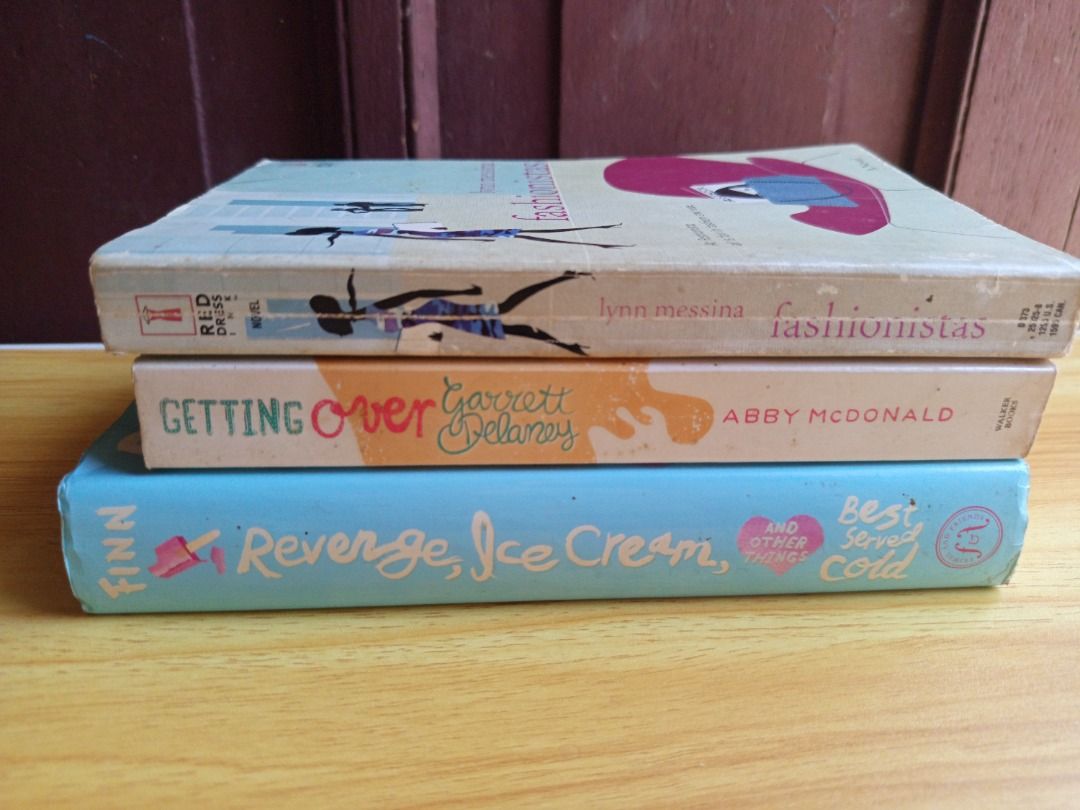 4 Book Bundle (Category: Storybooks) located in Cebu City. Submitted by poohdeebear (Listing ID 1467003084, Image 1). Description: - Fashionistas by Lynn Messina - Getting Over Garrett Delaney by Abby McDonald. - Revenge, Ice Cream, and Other Things Best Served Cold Hardbound (A Broken Hearts & Revenge Novel, 2) by Katie Finn - The Forget-Me-Not Summer by Leila Howland.