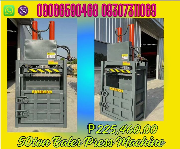 50‐ton Double‐cylinder baler machine garbage compactor baler press machine (Category: Looking For) located in Caloocan City. Submitted by topherchri03260 (Listing ID 1467045070, Image 1). Description: Model: 50‑ton Double‑cylinder Power Supply: 380V Motor: 15KW Oil Pump: 563 Cylinder Bore Diameter: 140 mm Oil Cylinder Stroke: 100 cm Bale Size: 100*60*80 cm Bale Weight: 300‑350 kg Overall Dimensions: 170*68*290 cm Machine Weight: 580 kg Working Ef