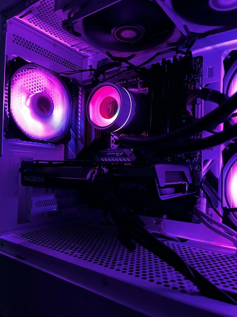 5700X + 6600 PC Build (Category: Desktops) located in Rizal. Submitted by mltech (Listing ID 1466984488, Image 2). Description: FOR SALE: "Cookies 'N Cream" Gaming PC 💰 Base Price: ₱42,500 (FIXED) 🖥️ BASE BUILD SPECS • AMD Ryzen 7 5700X • MSI MAG Mortar B550M • XFX Radeon RX 6600 8GB • Kingston HyperX Fury 16GB (2×8GB) 3200MHz • Crucial 1TB Gen4 NVMe SSD (99% Health) • Seasonic S12II 520W 80+ Bronze • DeepCool Castle 240EX AIO • Acer V920 White