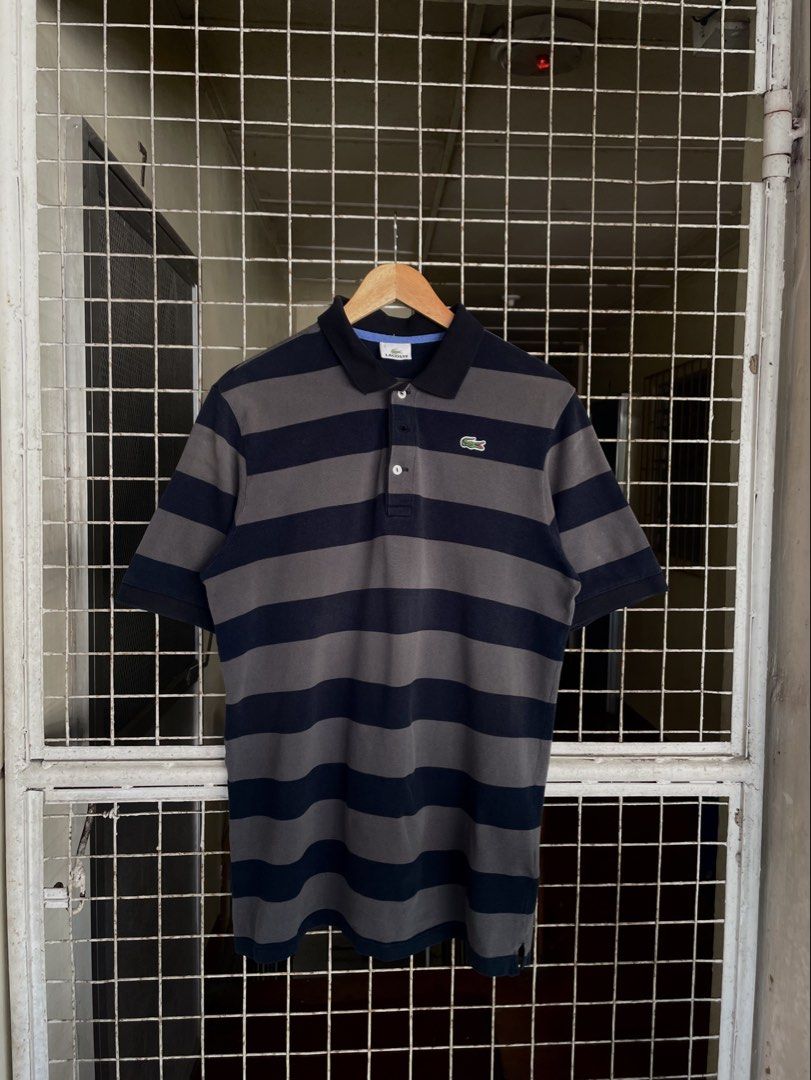 🐊 LACOSTE STRIPED POLO SHIRT (Category: Formal Shirts) located in Manila. Submitted by oftherack_04 (Listing ID 1467013191, Image 1). Description: ✨ Brand: Lacoste 🎨 Color: Black & brown 👕 Style: Striped Polo Shirt 🏷️ Size Tag: 7 💎 Style: Classic / Old Money / Casual Vintage.