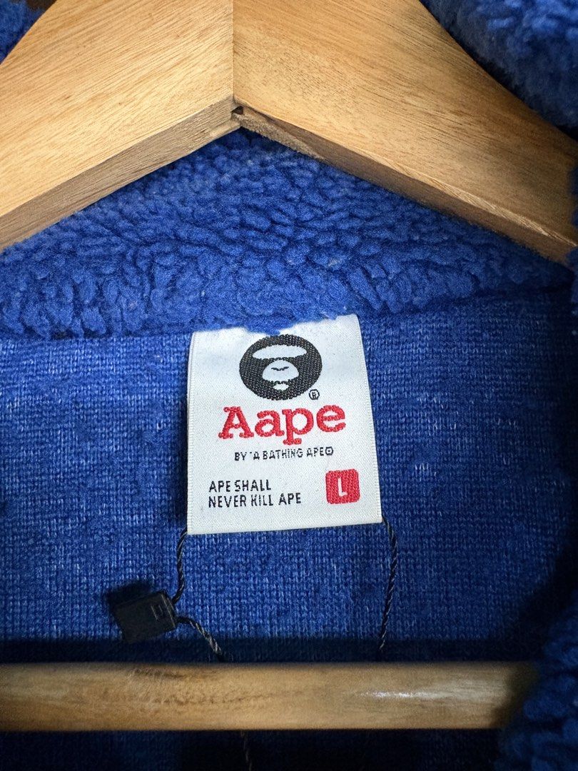Aape Blue Sherpa Fleece Jacket (Category: Coats, Jackets and Outerwear) located in Manila. Submitted by bravestone14 (Listing ID 1467143421, Image 2). Description: wts appe blue sherpa fleece jacket 23x28 no issue excellent condition 1200+sf 📩.