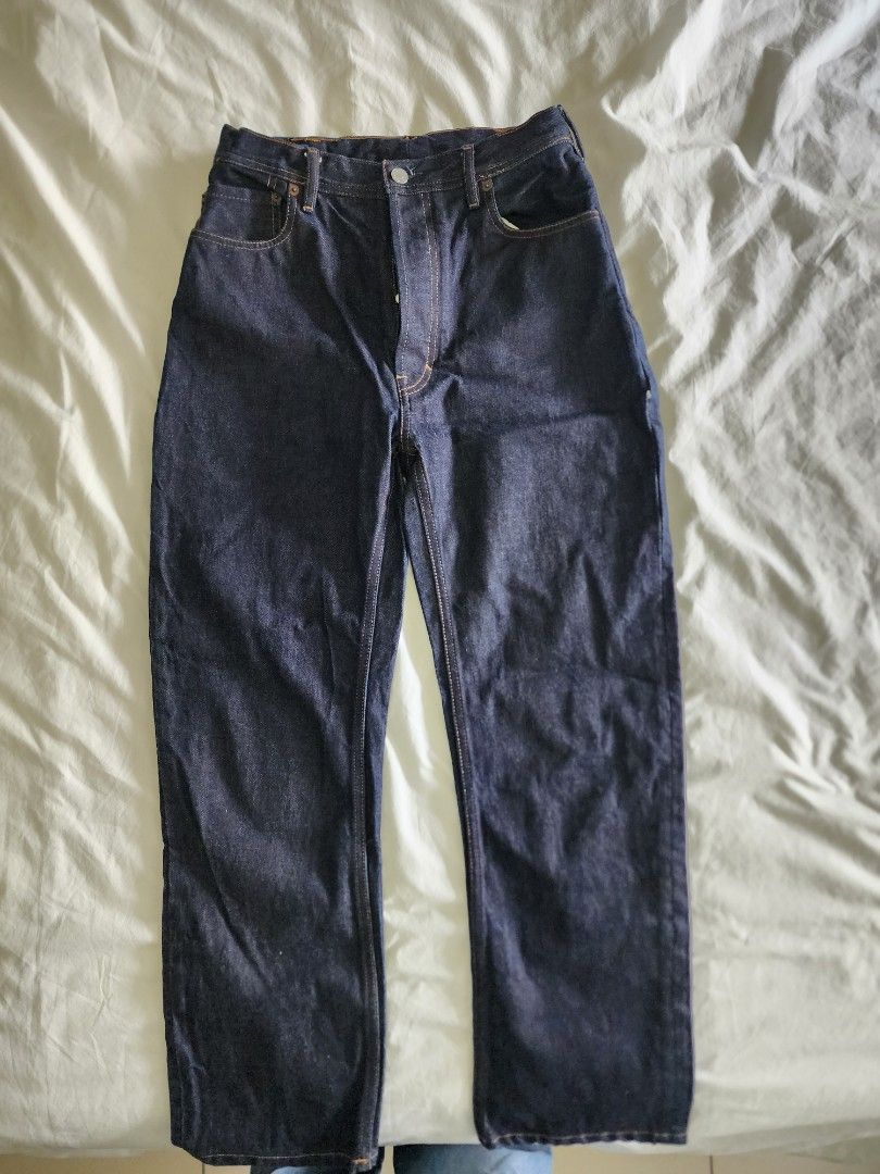 Acne Studios Jeans (Category: Jeans) located in Taguig. Submitted by groovefunknsoul (Listing ID 1467007400, Image 1). Description: - Brand: Blå Konst Acne Studios - Style: Dark wash straight leg denim jeans - Details: Classic contrast stitching and branded metal button - Origin: Made in Italy - Size: Tagged 29 x 32; altered waist to fit 27/28, and length cut to measured tap above (see pictures).