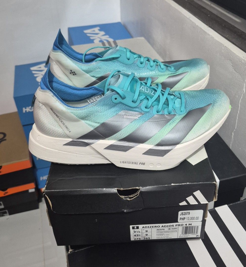 Adidas Adizero Adios Pro 4 (Category: Sneakers) located in Calauan. Submitted by dark_mocha (Listing ID 1467129585, Image 1). Description: WTS Brand New / Legit / with OG box ✅ Adidas Adizero Adios Pro 4 "Aqua Iron Metallic" Size: 9.5 US mens Price: 7,000❗ (SRP 13,000) PM me for more details. Meetup: Calauan - Los Banos Laguna Area Shipping (Buyer's expense).