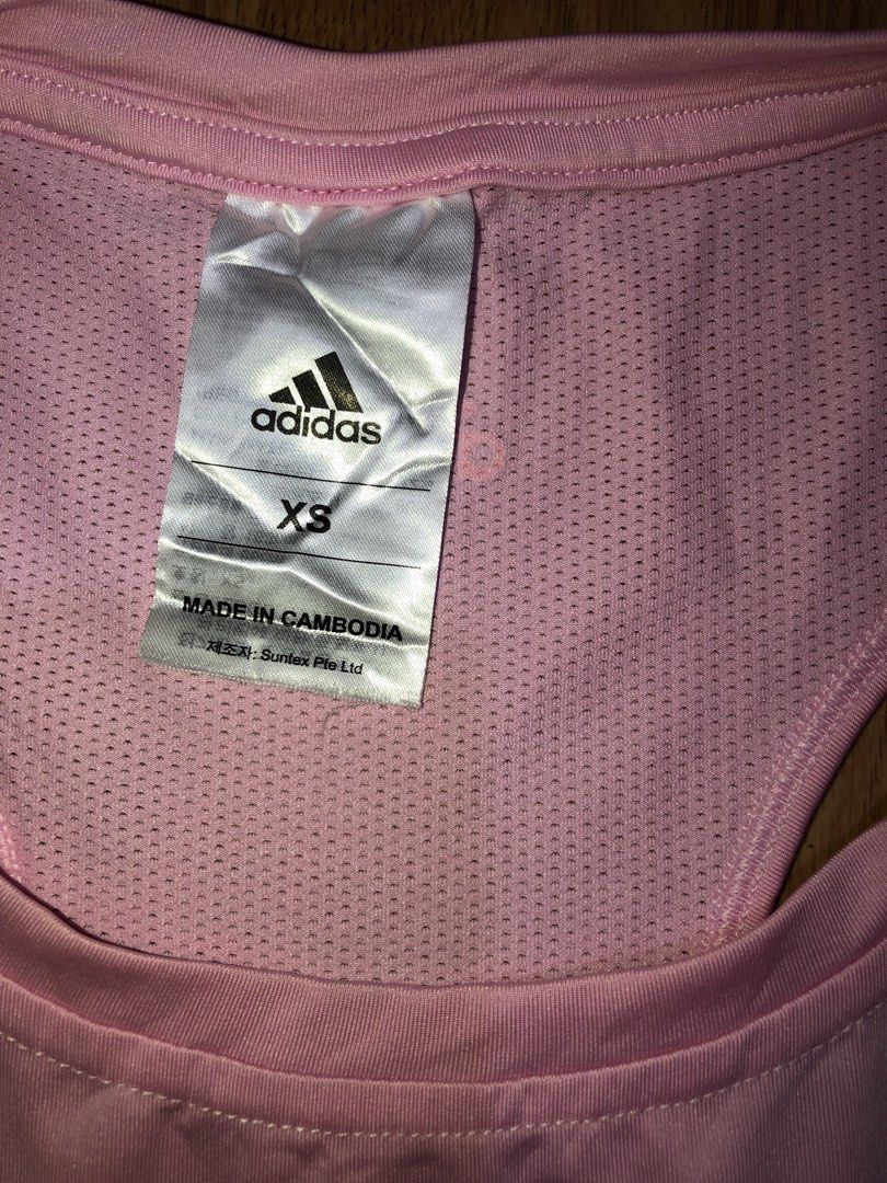 Adidas Logo Tank Top (Category: Activewear) located in Cebu City. Submitted by jiselle_fecollection (Listing ID 1466995409, Image 3). Description: -size: XS -can fit XS-M frame -pink.