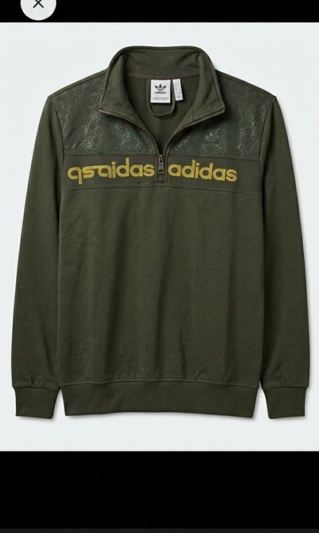 Adisas 00s Quarter Zip spellout Qzip (Category: Coats, Jackets and Outerwear) located in Quezon City. Submitted by fritzyurii (Listing ID 1460670537, Image 1). Description: Asian Size XL Heavy weight cotton Looks good in person (Bad Camera Quality).