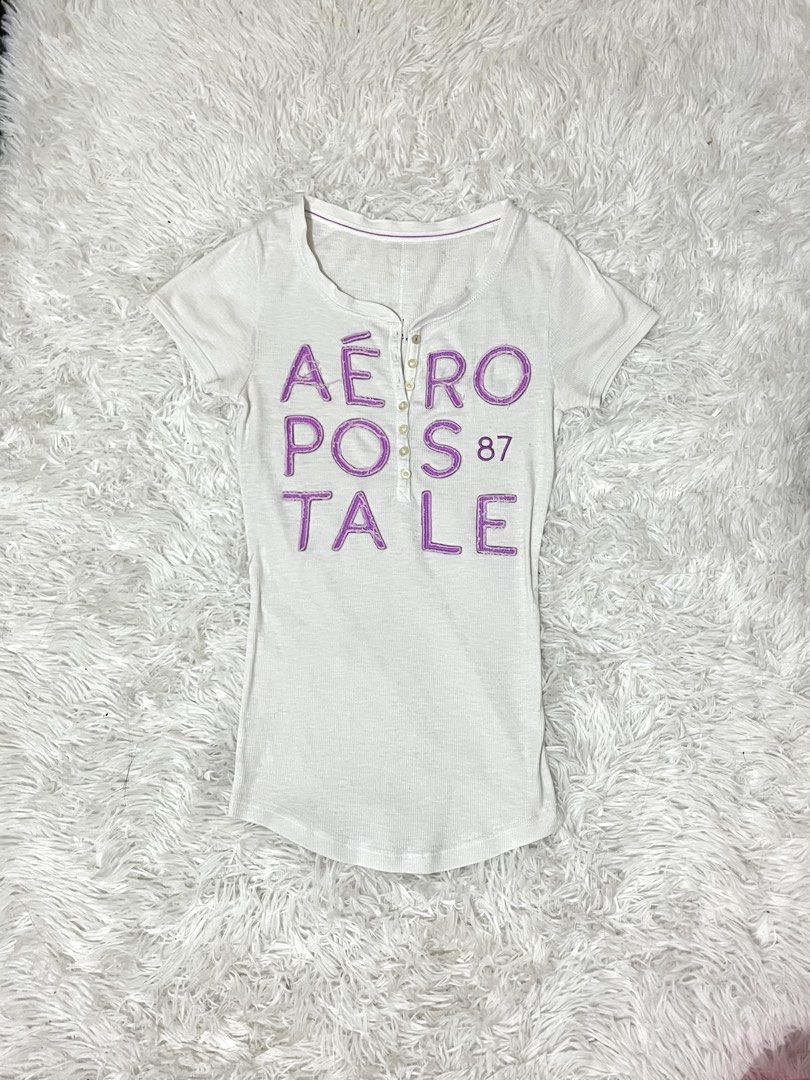 Aeropostale Henley (Category: Shirts) located in Bacolod City. Submitted by minwonluvr (Listing ID 1466977085, Image 1). Description: -no flaws, just faded logo -fits S-M #vintage #y2k.