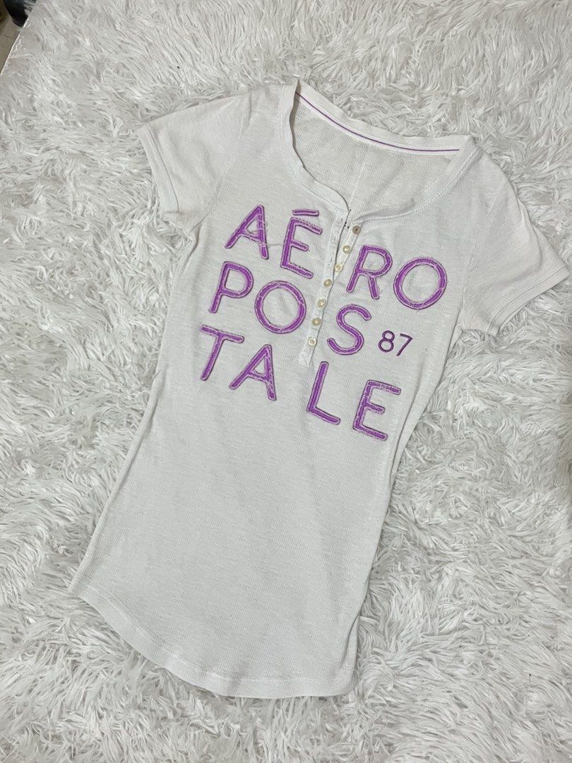 Aeropostale Henley (Category: Shirts) located in Bacolod City. Submitted by minwonluvr (Listing ID 1466977085, Image 2). Description: -no flaws, just faded logo -fits S-M #vintage #y2k.